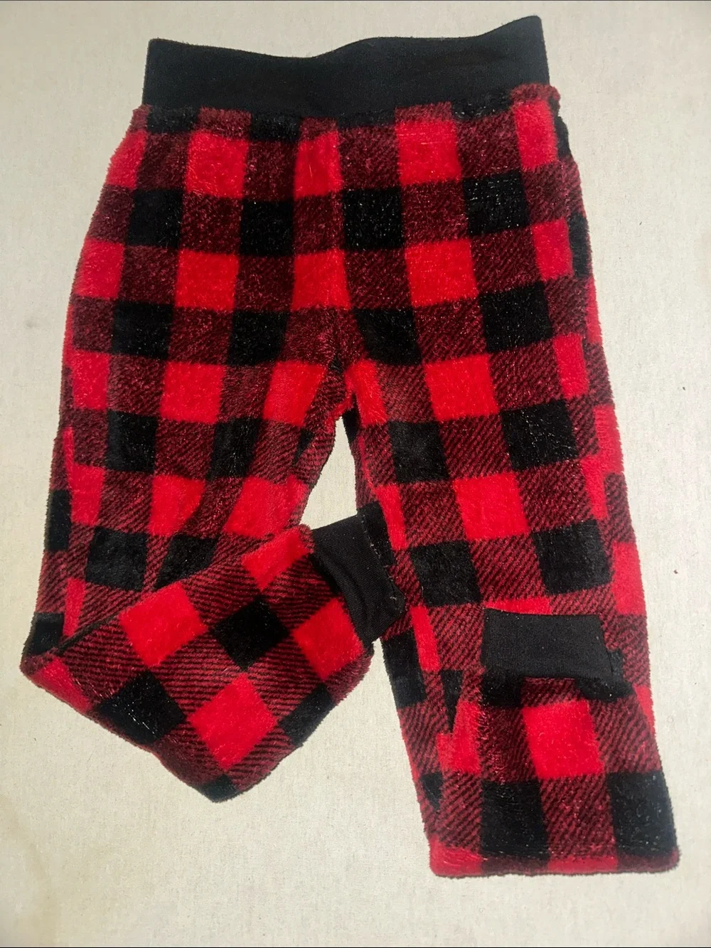 Kids Size XS (4/5) Red and Black Buffalo Plaid Pajama Pants